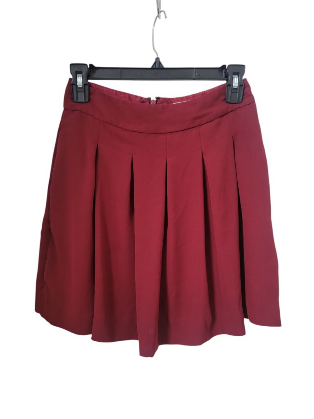 Banana Republic Size 00P Burgundy/Wine Pleated Mini Skirt